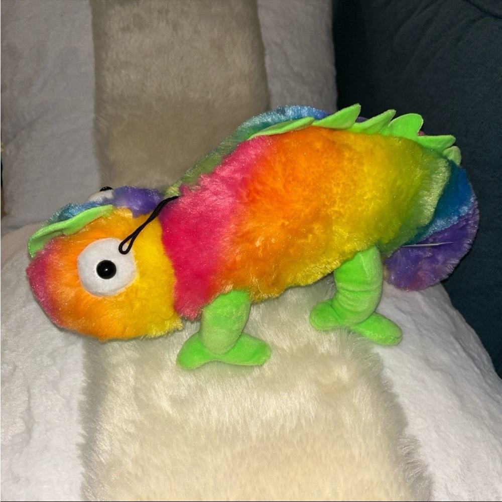 Rainbow Chameleon 14” Stuffed Plush Animal Lizard Reptile Toy stuffed animal - Picture 9 of 9